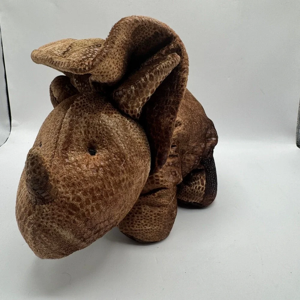 Russ Berrie Triggor Triceratops Plush 1996 Large Brown Scaled Texture Dinosaur